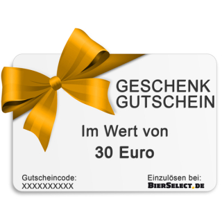 BierSelect Geschenkgutschein 30 Euro