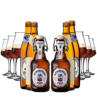 Alkoholfreies Bierpaket mit 6 Verkostungsgläsern